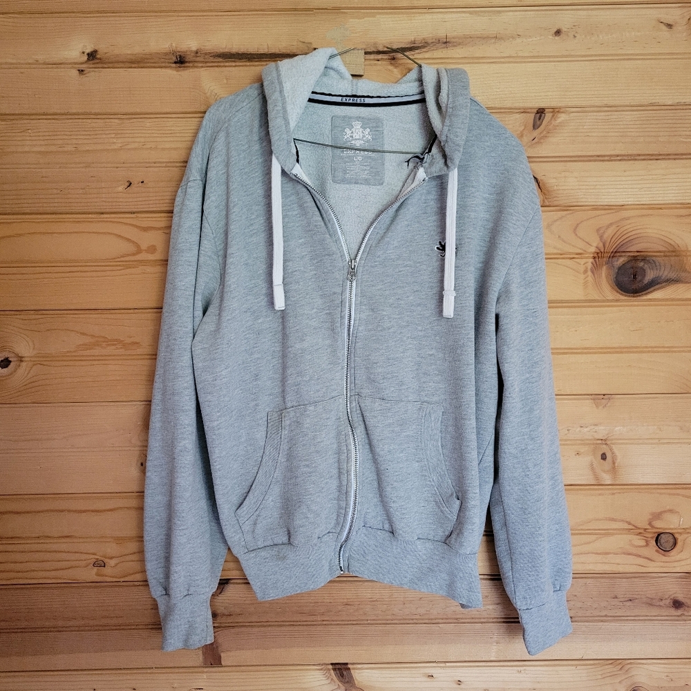 Express Men's Grey Hoodie, Size: Large